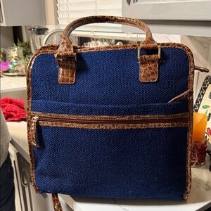 Chic Blue and Brown Travel Bag